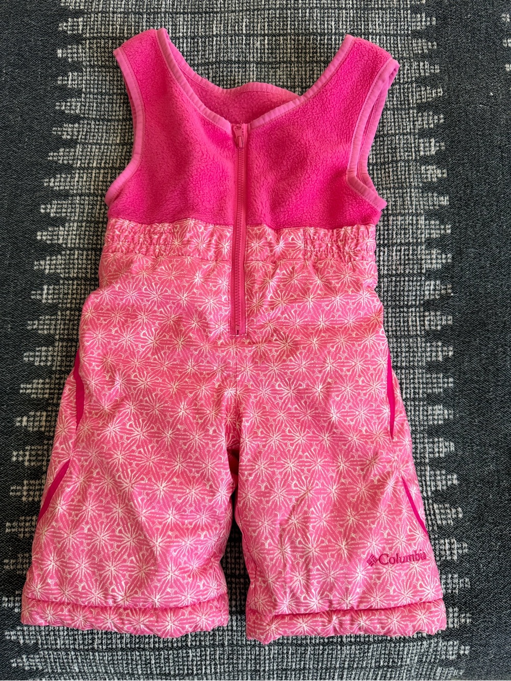 Columbia Pink Floral Girls' Buga Bib Snow Bib 6 Months